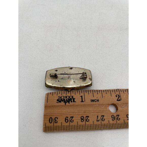 Antique Italian Glass Micro Mosaic Floral Brooch 1.25" - Picture 4 of 6